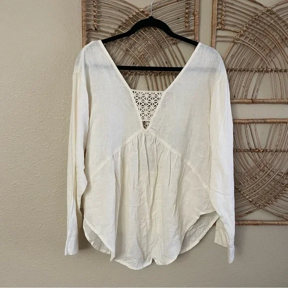 Free People Just Cruisin Pullover Top Blouse Ivory $98 Women's Sz‎ XS NWT B11 - Picture 2 of 12